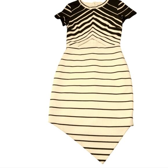 Bec & Bridge black and white striped bodycon cut out dress size 2 - Picture 6 of 7